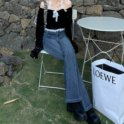 Pantalón Denim Cintura Alta Acampanado con Diseño Moderno - Image 10
