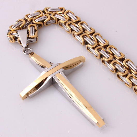 Collar Colgante Cruz Artesanal 55cm con Cadena - Diseño Elegante - Image 3