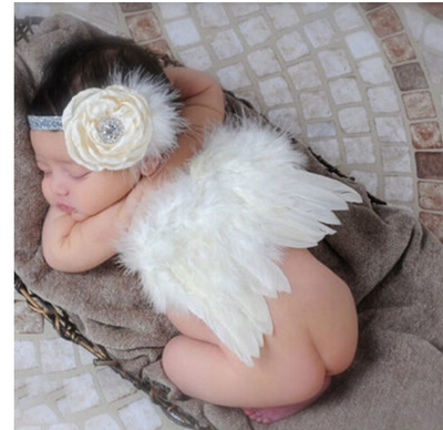 Conjunto de Alas de Ángel para Niños con Diadema de Flores y Plumas Brillantes - Image 7