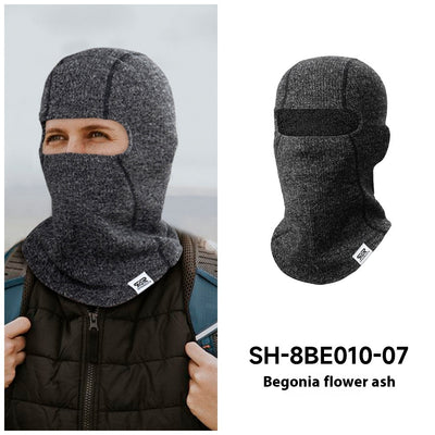 Morning glory red balaclava made from polar fleece windproof fabric, covering the head, neck, and lower face. - Image 6