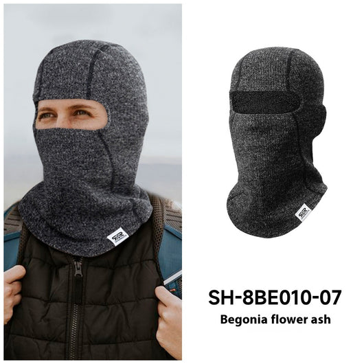 Morning glory red balaclava made from polar fleece windproof fabric, covering the head, neck, and lower face. - Image 6