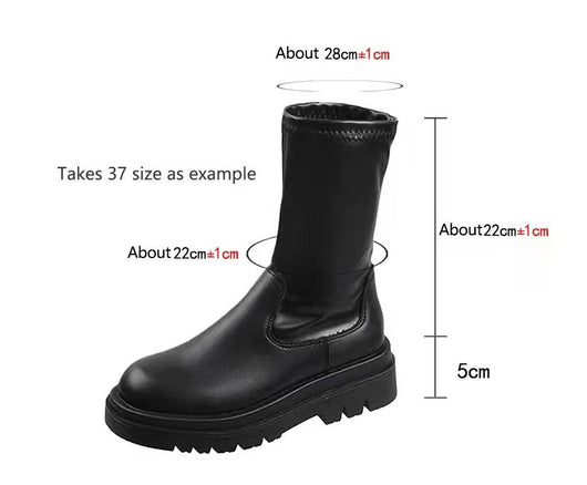 Botas Stretch Tacón Cuña Estilo Coreano - Caña Alta Ajustada - Image 13