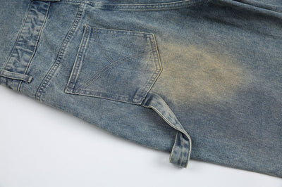 Pantalones Cargo Denim Vintage Lavado Retro Unisex - Image 13