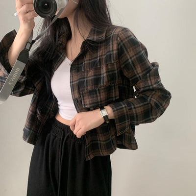 Camisa Cuadrille Oversized de Manga Corta - Image 24