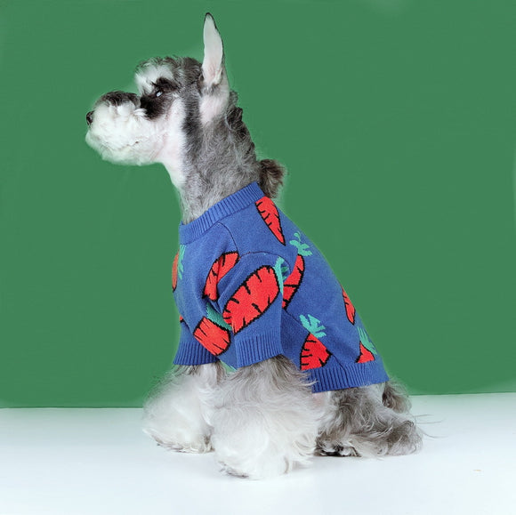 Suéter Térmico para Perros y Gatos con Diseño de Zanahoria - Abrigo Invierno Schnauzer