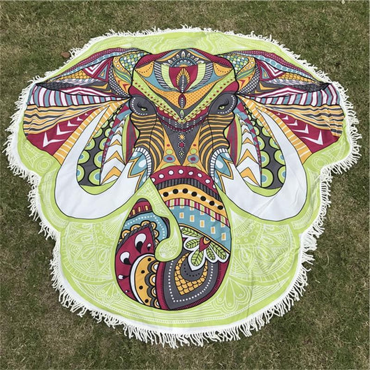 Tapiz Mandala Elefante Arcoíris