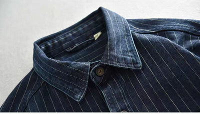 Camisa Denim a Rayas para Hombre - Estilo Ejecutivo - Image 12