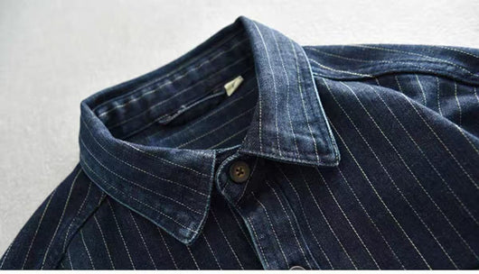 Camisa Denim a Rayas para Hombre - Estilo Ejecutivo - Image 12