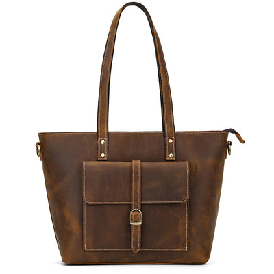 Bolso Tote de Cuero Crazy Horse Gran Capacidad - Image 41