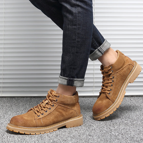 Zapatos de Trabajo Estilo Británico Transpirables Corte Medio