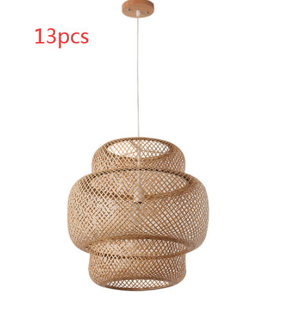 Lámpara Colgante Tejida de Bambú Nórdico - Arte Artesanal - Image 8