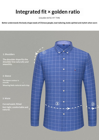 Camisa Cuadriculada Casual de Manga Larga para Hombre Talla Grande - Image 20