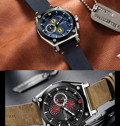 Reloj Cronógrafo de Cuero con Calendario para Hombre - Image 9