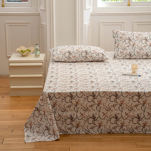 Sábana Estampada Algodón Puro Diseño Floral Pastoral Individual - Image 3
