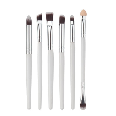 Set de 6 Brochas de Maquillaje Profesional para Ojos, Cejas y Labios