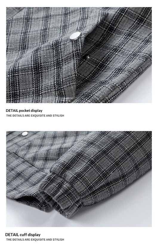 Chaqueta Camisa Tallas Grandes con Estampado Cuadros Bicolor - Image 14