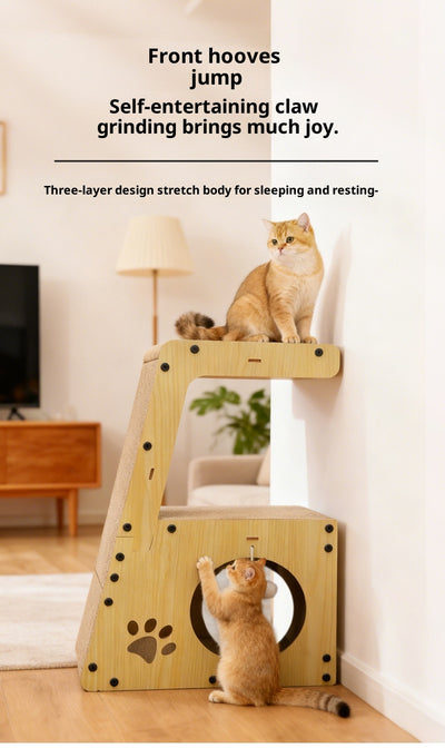 Rascador Multifuncional de Cartón Corrugado para Gatos con Entretenimiento Integrado - Image 14