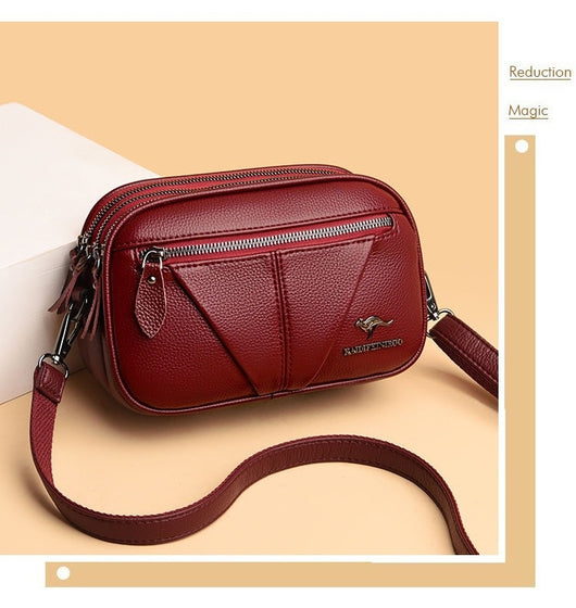 Bolso Bandolera Redondo de Cuero Genuino - Versátil y Elegante - Image 45