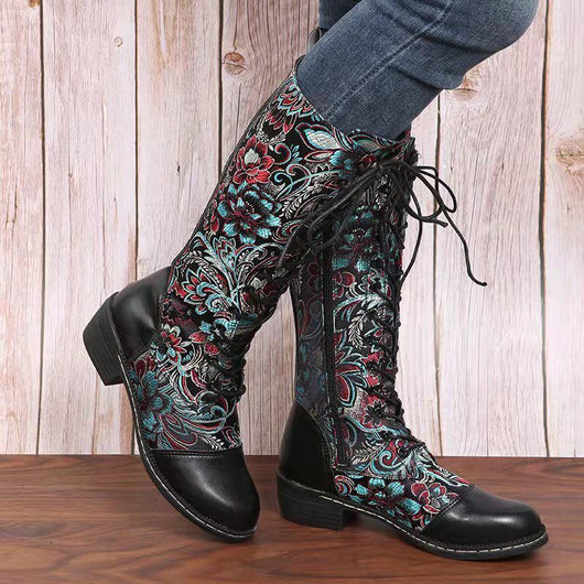 Botas Vintage de Tacón Medio y Caña Alta con Cierre Lateral - Image 3
