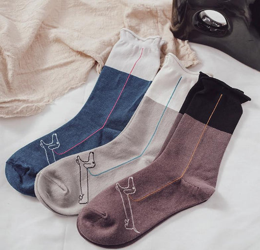 Calcetines Japoneses Ondulados con Diseño Anime para Mujer