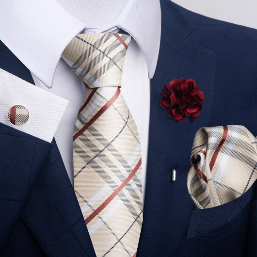 Combo Corbata, Traje y Pañuelo de Bolsillo para Hombre - Juego 8 - Image 35