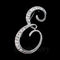 English letter brooch with diamonds E