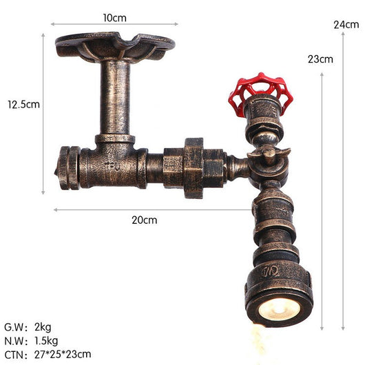 Lámpara de Techo Industrial con Tuberías de Hierro y Spot Ajustable - Image 12