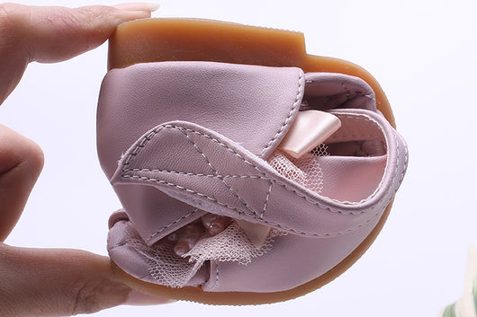 Sandalias Infantiles de Princesa con Punta Abierta, Flores de Perla y Suela Suave - Image 16
