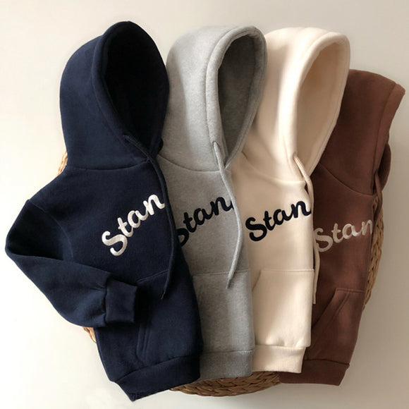 Sudadera con Capucha Infantil Estilo Coreano con Letras - Unisex Casual