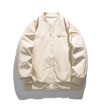 Chaqueta de Algodón con Bordado de Letras - Estilo Casual Sofisticado - Image 3