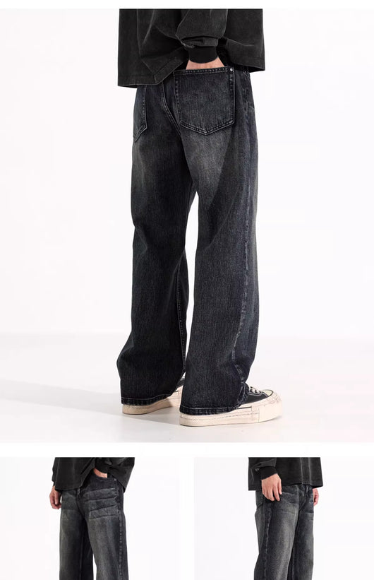 Pantalones Vaqueros Rectos Holgados Estilo Retro Americano para Hombre - Image 13
