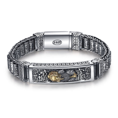 Pulsera de Plata Pura Retro Tai para Hombre - Image 3