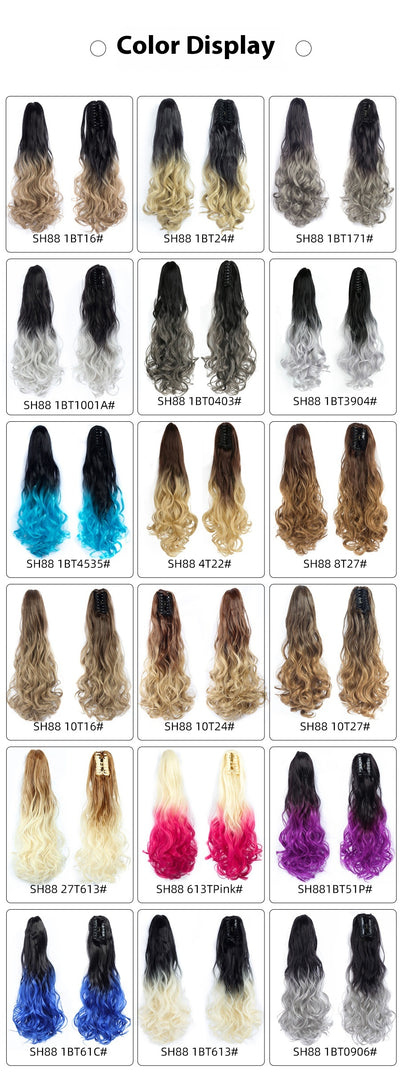 Clip Extensión de Cabello Rizado Multicolor con Cola de Caballo - Image 23
