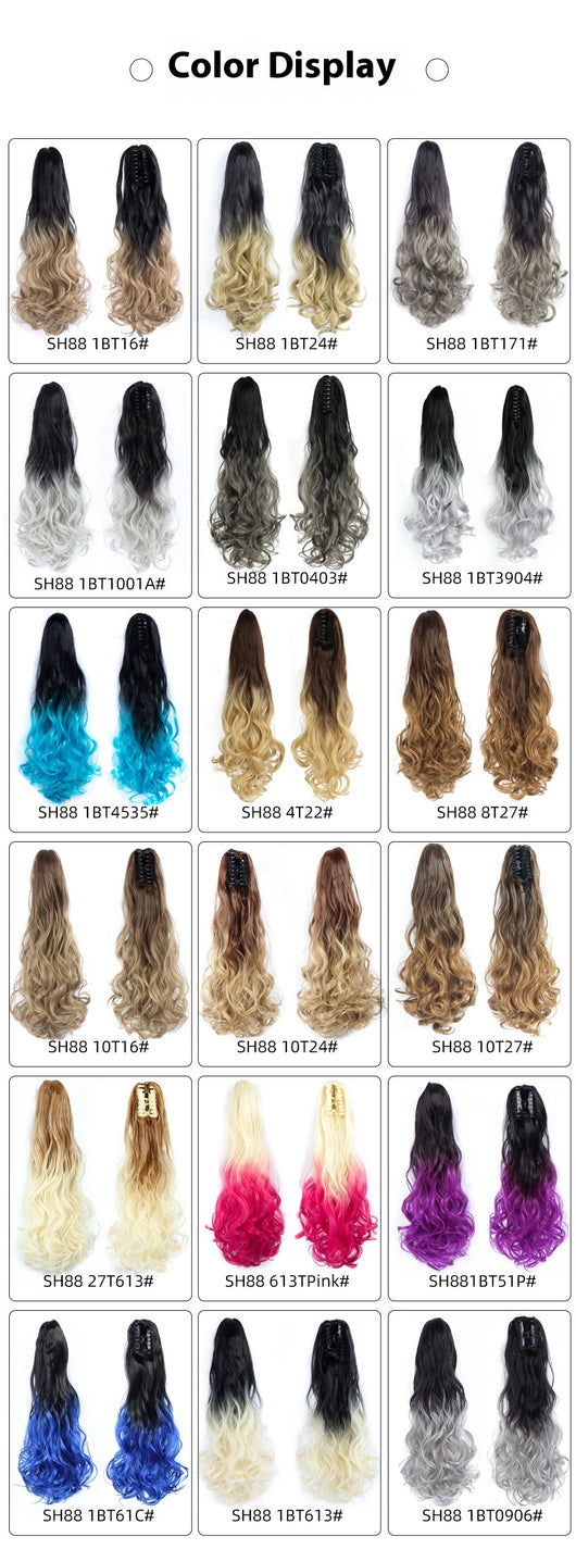 Clip Extensión de Cabello Rizado Multicolor con Cola de Caballo - Image 23