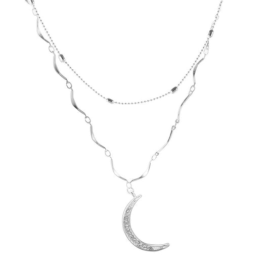 Collar Colgante de Luna con Diamantes Completos - Diseño Capas - Image 5