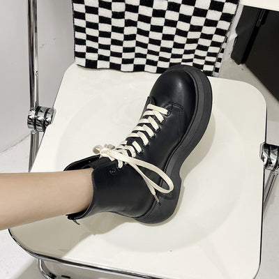 Botas Cortas para Mujer con Suela Gruesa y Cordones - Image 13