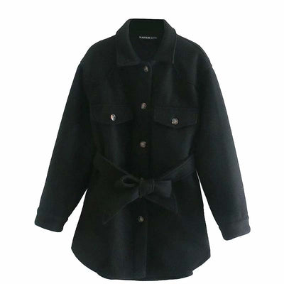 Chaqueta Tipo Camisa Cinturada para Mujer - Abrigo Ligero Otoño Invierno - Image 9