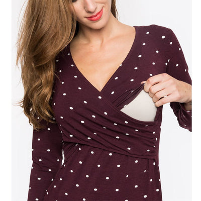 Blusa Escote Profundo con Estampado y Mangas Largas