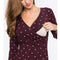 Blusa Escote Profundo con Estampado y Mangas Largas