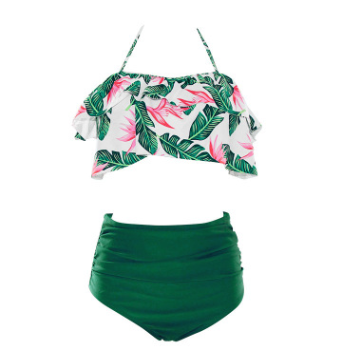 Bikini de Cintura Alta con Estampado Digital - Traje de Baño Sexy Dividido - Image 2
