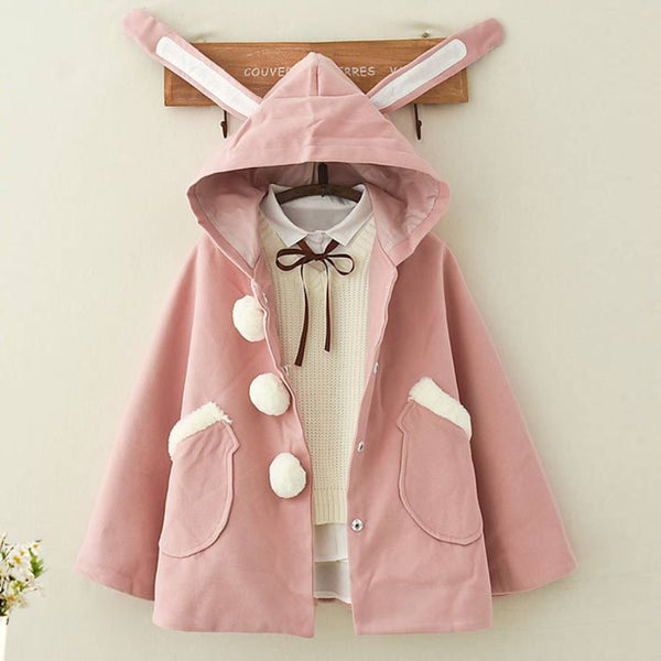 Abrigo Sudadera con Capucha de Orejas Kawaii