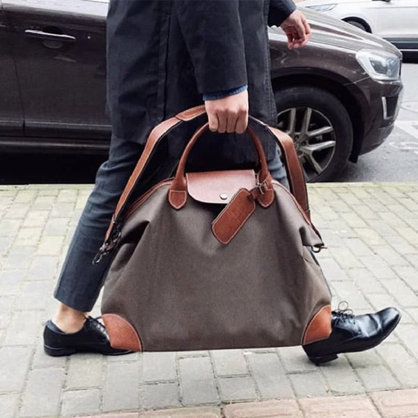 Bolsa de Viaje Grande en Cuero Genuino - Estilo Clásico para Mujer