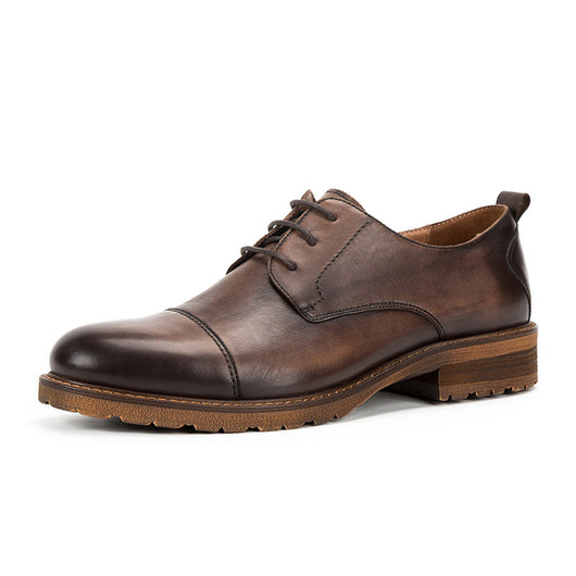 Zapatos de Cuero Retro Británico Hechos a Mano para Hombre - Image 7