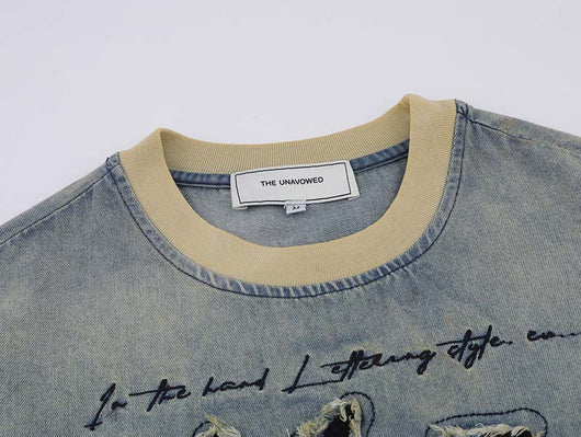 Camiseta Vaquera Vintage Estilo Cowboy con Textura Flocking - Image 23