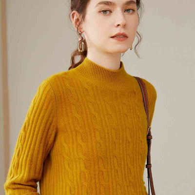 Suéter Cuello Alto de Cachemira Pura para Mujer - Corte Holgado y Grueso - Image 18