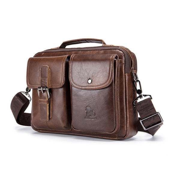 Bolsa Diagonal de Cuero Genuino para Hombre
