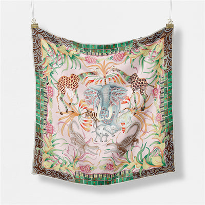 Pañuelo de Seda Estampado Cuadrado para Mujer - Image 9