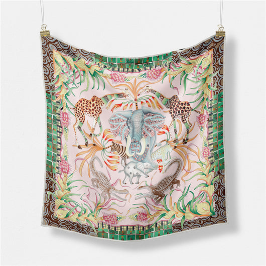 Pañuelo de Seda Estampado Cuadrado para Mujer - Image 9