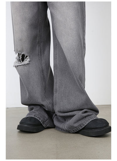Jeans Rectos Holgados Rotos Estilo Retro Americano para Hombre - Image 13