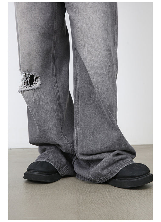 Jeans Rectos Holgados Rotos Estilo Retro Americano para Hombre - Image 13